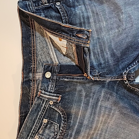 VTG Levi's 501 Cutoffs Shorts Jorts Mid-Rise Whiskering Medium Wash Raw Hem 29 - Picture 3 of 9